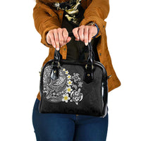 Hawaiian Plumeria Turtles Shoulder Handbag Polynesian Art Tattoo