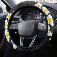 Hawaiian Plumeria Turtles Steering Wheel Cover Polynesian Art Tattoo