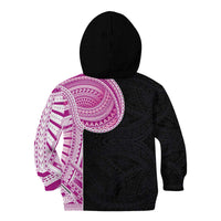 Samoan Art Tattoo Polynesian Pattern Kid Hoodie Pink Out Color