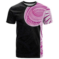 Samoan Art Tattoo Polynesian Pattern T Shirt Pink Out Color