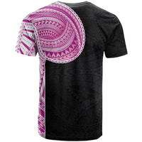 Samoan Art Tattoo Polynesian Pattern T Shirt Pink Out Color