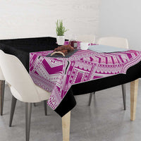 Samoan Art Tattoo Polynesian Pattern Tablecloth Pink Out Color