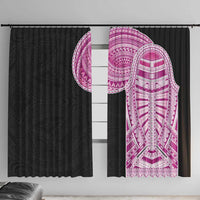 Samoan Art Tattoo Polynesian Pattern Window Curtain Pink Out Color