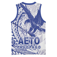 Samoa Pago Pago Aeto Basketball Jersey Wingstyle Blue-White Color - Polynesian Pride