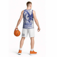 Samoa Pago Pago Aeto Basketball Jersey Wingstyle Blue-White Color - Polynesian Pride
