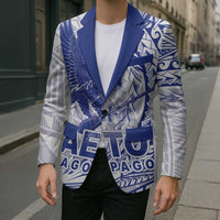 Samoa Pago Pago Aeto Blazer Wingstyle Blue-White Color - Polynesian Pride