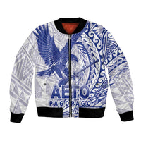 Samoa Pago Pago Aeto Bomber Jacket Wingstyle Blue-White Color - Polynesian Pride