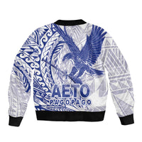 Samoa Pago Pago Aeto Bomber Jacket Wingstyle Blue-White Color - Polynesian Pride