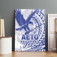 Samoa Pago Pago Aeto Canvas Wall Art Wingstyle Blue-White Color - Polynesian Pride