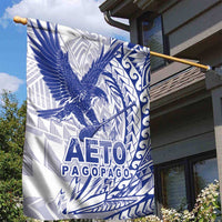 Samoa Pago Pago Aeto Garden Flag Wingstyle Blue-White Color - Polynesian Pride
