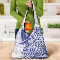 Samoa Pago Pago Aeto Grocery Bag Wingstyle Blue-White Color - Polynesian Pride