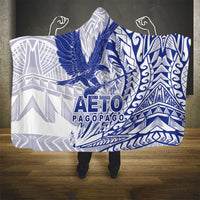 Samoa Pago Pago Aeto Hooded Blanket Wingstyle Blue-White Color - Polynesian Pride