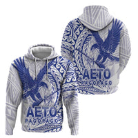 Samoa Pago Pago Aeto Hoodie Wingstyle Blue-White Color - Polynesian Pride
