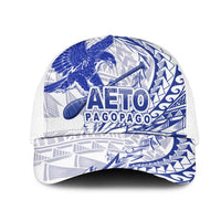 American Samoa Pago Pago Aeto Mesh Trucker Cap Wingstyle Blue-White Color - Polynesian Pride