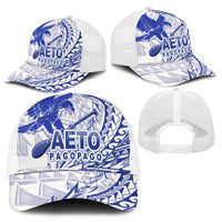 American Samoa Pago Pago Aeto Mesh Trucker Cap Wingstyle Blue-White Color - Polynesian Pride