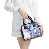 Samoa Pago Pago Aeto Shoulder Handbag Wingstyle Blue-White Color - Polynesian Pride