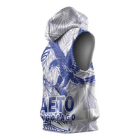 Samoa Pago Pago Aeto Sleeveless Hoodie Wingstyle Blue-White Color - Polynesian Pride
