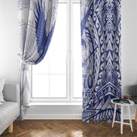 Samoa Pago Pago Aeto Window Curtain Wingstyle Blue-White Color - Polynesian Pride