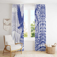 Samoa Pago Pago Aeto Window Curtain Wingstyle Blue-White Color - Polynesian Pride
