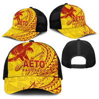 American Samoa Pago Pago Aeto Baseball Net Cap Wingstyle Red-Gold Color - Polynesian Pride