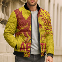 Samoa Pago Pago Aeto Bomber Puffer Jacket Wingstyle Red-Gold Color - Polynesian Pride