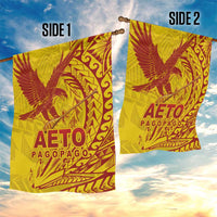 Samoa Pago Pago Aeto Garden Flag Wingstyle Red-Gold Color - Polynesian Pride