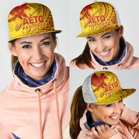 American Samoa Pago Pago Aeto Mesh Trucker Cap Wingstyle Red-Gold Color - Polynesian Pride
