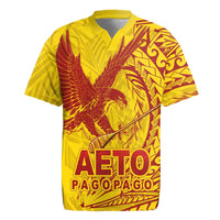 Samoa Pago Pago Aeto Rugby Jersey Wingstyle Red-Gold Color - Polynesian Pride