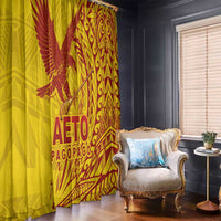 Samoa Pago Pago Aeto Window Curtain Wingstyle Red-Gold Color - Polynesian Pride