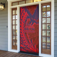 Samoa Pago Pago Aeto Door Cover Wingstyle Red-Blue Color - Polynesian Pride