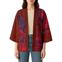 Samoa Pago Pago Aeto Kimono Wingstyle Red-Blue Color - Polynesian Pride