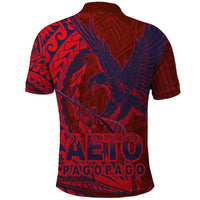 Samoa Pago Pago Aeto Polo Shirt Wingstyle Red-Blue Color - Polynesian Pride