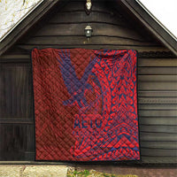 Samoa Pago Pago Aeto Quilt Wingstyle Red-Blue Color - Polynesian Pride