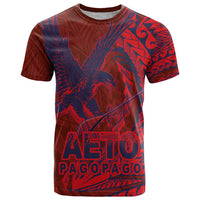 Samoa Pago Pago Aeto T Shirt Wingstyle Red-Blue Color - Polynesian Pride