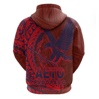 Samoa Pago Pago Aeto Zip Hoodie Wingstyle Red-Blue Color - Polynesian Pride