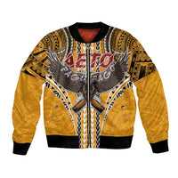 Samoa Pago Pago Aeto Bomber Jacket Bald Eagle with Polynesian Art Tattoos - Polynesian Pride