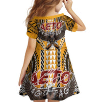 Samoa Pago Pago Aeto Family Matching Off The Shoulder Long Sleeve Dress and Hawaiian Shirt Bald Eagle with Polynesian Art Tattoos - Polynesian Pride