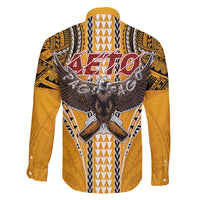 Samoa Pago Pago Aeto Family Matching Summer Maxi Dress and Hawaiian Shirt Bald Eagle with Polynesian Art Tattoos - Polynesian Pride