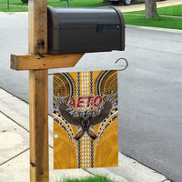 Samoa Pago Pago Aeto Garden Flag Bald Eagle with Polynesian Art Tattoos - Polynesian Pride