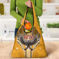 Samoa Pago Pago Aeto Grocery Bag Bald Eagle with Polynesian Art Tattoos - Polynesian Pride