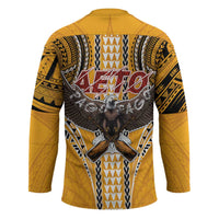 Samoa Pago Pago Aeto Hockey Jersey Bald Eagle with Polynesian Art Tattoos - Polynesian Pride