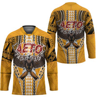 Samoa Pago Pago Aeto Hockey Jersey Bald Eagle with Polynesian Art Tattoos - Polynesian Pride