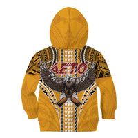 Samoa Pago Pago Aeto Kid Hoodie Bald Eagle with Polynesian Art Tattoos - Polynesian Pride