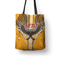 Samoa Pago Pago Aeto Tote Bag Bald Eagle with Polynesian Art Tattoos - Polynesian Pride