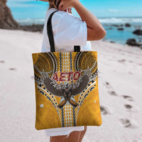 Samoa Pago Pago Aeto Tote Bag Bald Eagle with Polynesian Art Tattoos - Polynesian Pride