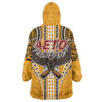 Samoa Pago Pago Aeto Wearable Blanket Hoodie Bald Eagle with Polynesian Art Tattoos - Polynesian Pride