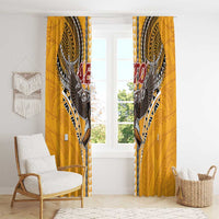 Samoa Pago Pago Aeto Window Curtain Bald Eagle with Polynesian Art Tattoos - Polynesian Pride