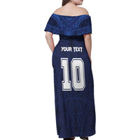 Custom Rugby Toa Samoa Family Matching Off Shoulder Maxi Dress and Hawaiian Shirt Champions Six Eight Five - Polynesian Pride