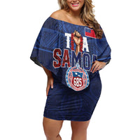 Custom Rugby Toa Samoa Family Matching Off Shoulder Short Dress and Hawaiian Shirt Champions Six Eight Five - Polynesian Pride