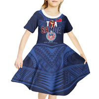 Custom Rugby Toa Samoa Kid Short Sleeve Dress Champions Six Eight Five - Polynesian Pride